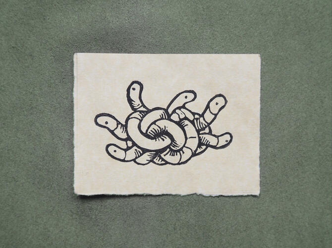 Knot of Brahminy Blind Snakes